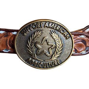 Vtg Tooled 36 38 Belt Farmer "Bob" Western Cowboy Support American Agriculture